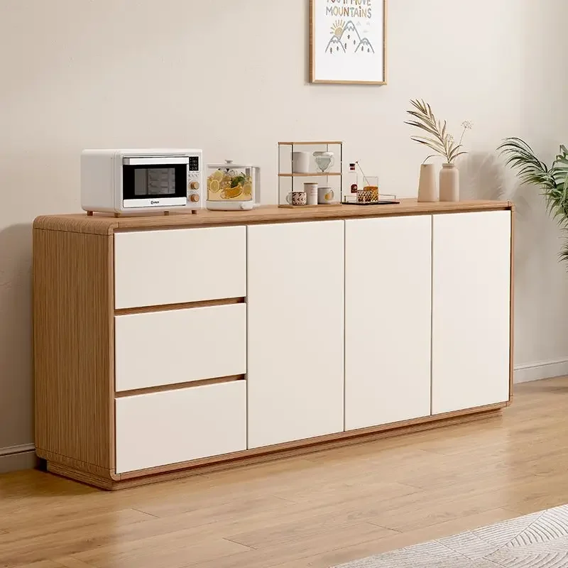 

Cream style, all solid wood, side cabinets, household, multi-layer, storage, chest of drawers, living room, simple, modern