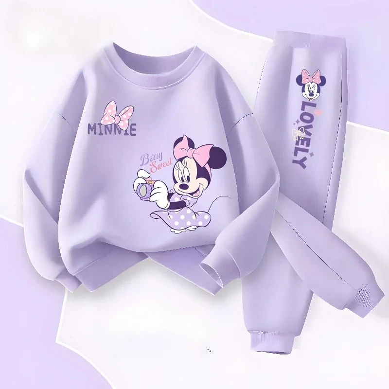 Kinder Frühling Herbst Langarm-Kleidung Mädchen Pullover Lange Hose Zweiteiliges Set Cartoon-Druck Kinder 2-teiliges Set Trainingsanzug