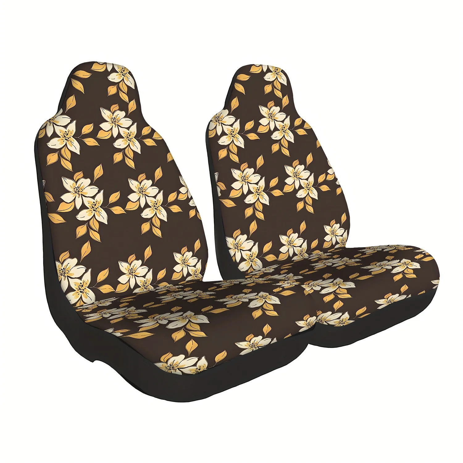 2pcs Fresh Floral Pattern Car Seat Covers, Cute Car Interior Seat Accessories Front Seat Protectors For Cars, Trucks, Vans, SUVs
