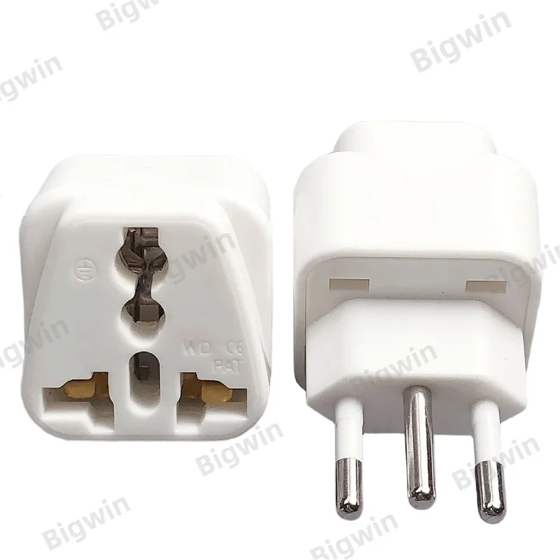 Universal to Brazil Travel Plug Adapter Multi Socket to Brazilian 3 Round Pin Type N Power Converter 10A 250V White