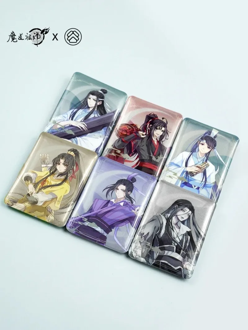 Oficjalny Anime arcymistrz demonicznej uprawy Wei WuXian Lan WangJi Cosplay broszka blacha kwadratowa kolekcja medalów prezent