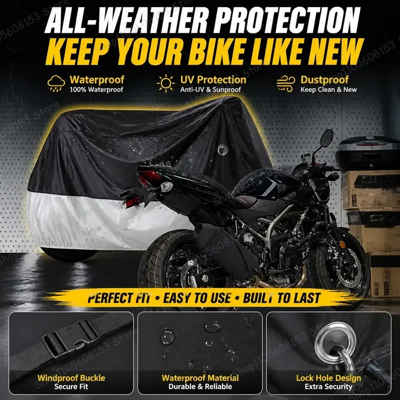 

For Suzuki SV650 Motorcycle Cover Waterproof All Season Dust UV Resistant Outdoor Indoor Scooter Motorbike Rain Cover