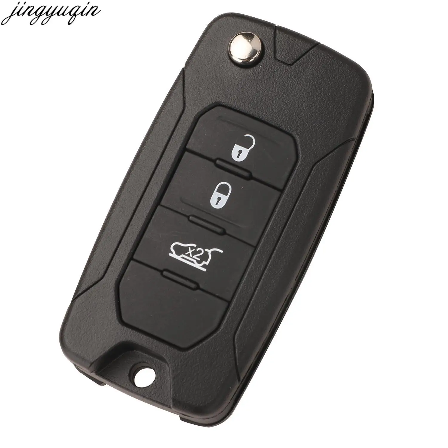 Jingyuqin 5pcs 2/3/4 Button Flip Remote Key Case Shell For Jeep Compass Grand Cherokee Renegade 2016-2018 2ADFTFI5AM433TX SIP22