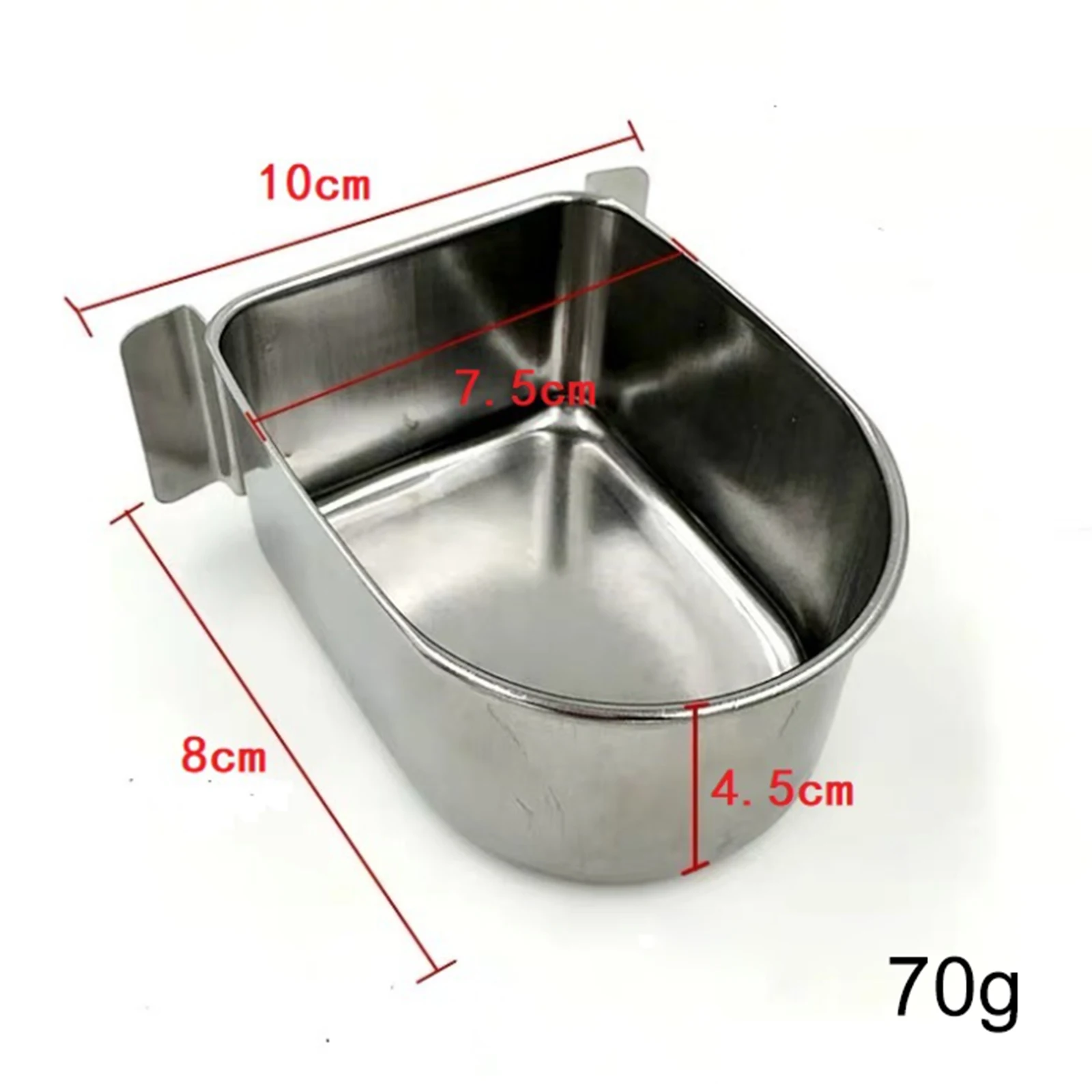 Durable Parrot Cage Food and Water Cup for Conure Lovebird Finch Small Animal Cage Bowl - Stainless Steel Birds Feeder