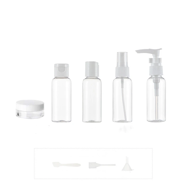 

Высококачественная пластиковая бутылка, баночка для крема, 9 шт., косметический набор для путешествий в отеле с сумкой EVA