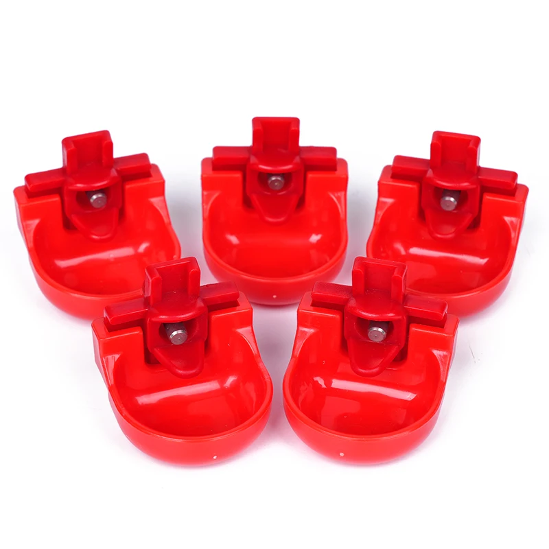 10pcs Chicken Duck Drinking Cup Automatic Drinker Chicken Feeder with Cross-shaped Nipple Plastic Poultry Farm Water Supplies