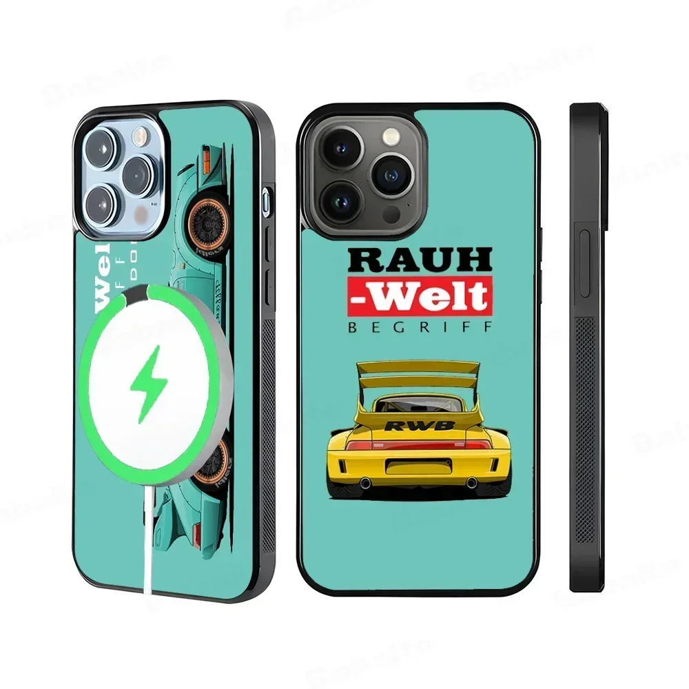 Japan sports car jdm RWB 911 964 933 Painted  For iPhone 15 Pro Max Case 14 Plus 13 12 11Magesafe Magnetic Wireless Charge Cover