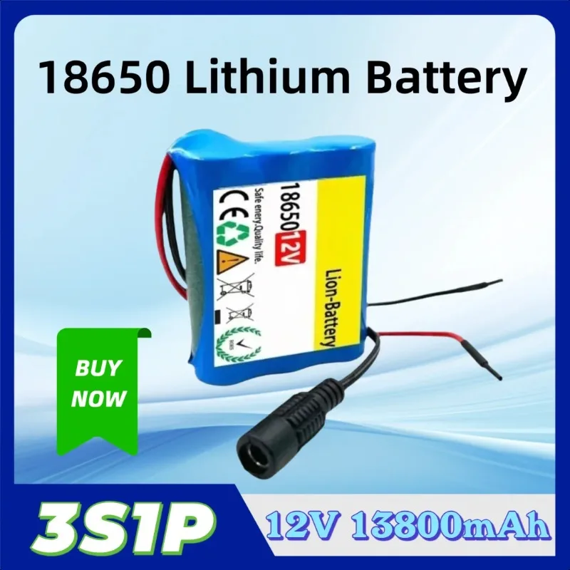 

12V 13800mAh 3S1P Lithium Battery 18650 High Capacity with Safety Protection