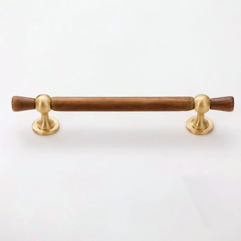 Luxury Walnut Wood Cabinet Handle Gold Brass Furniture Pull Retro Style Drawer Knob For Yingdun Home Decoration Cupboard Parts
