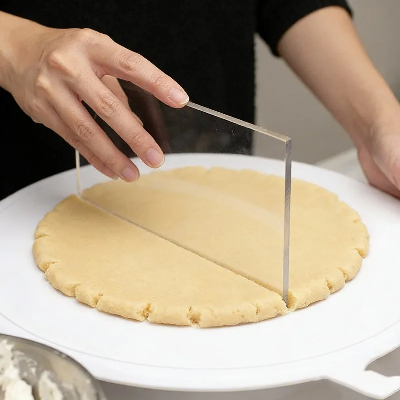 Transparent cake cream scraper rectangular acrylic material baking decoration+production dual-use kitchen tool