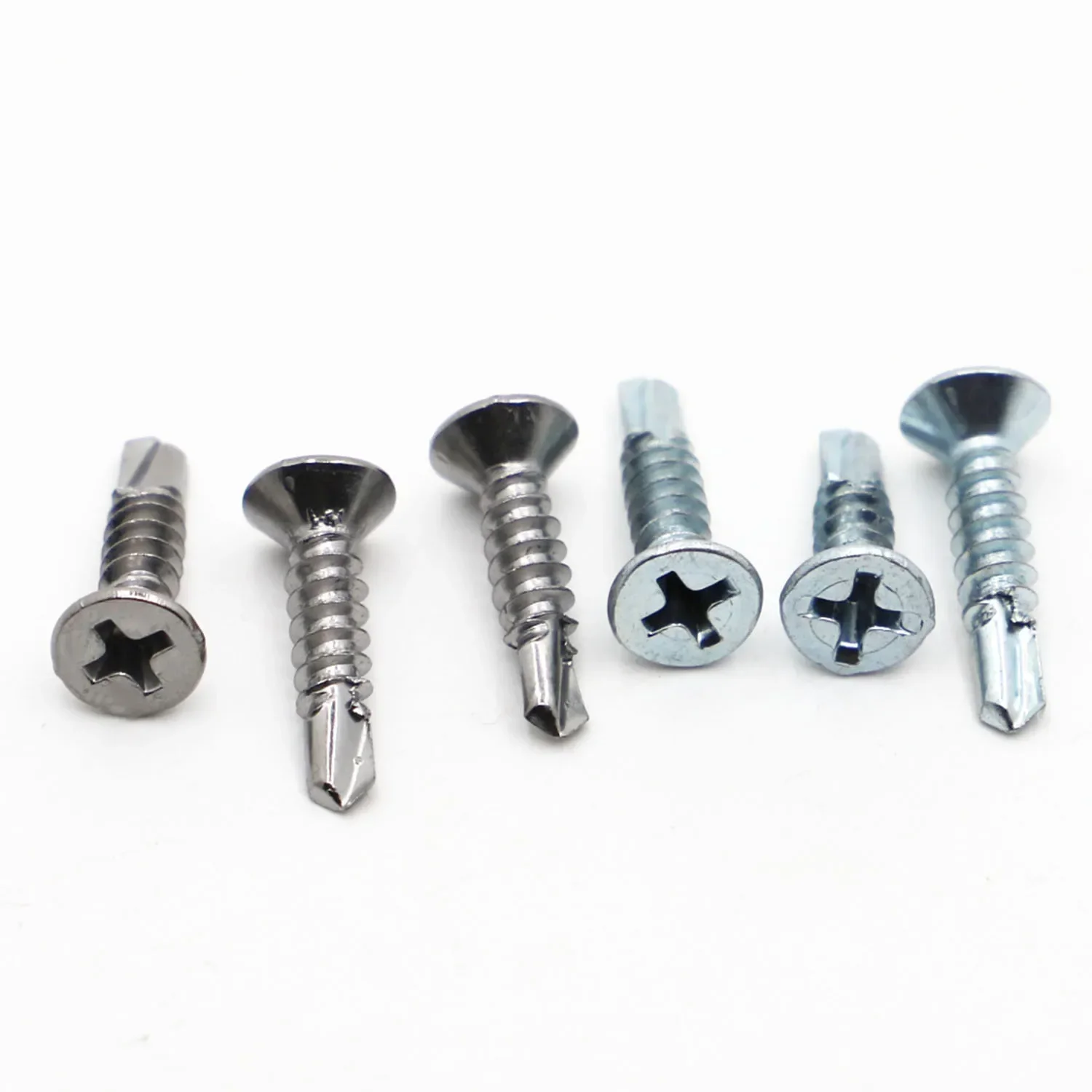 Zinc Plated Phillips Flat Head Self Drilling Screw M3.5 M4.2 M4.8 M5.5 M6.3 410 Stainelss Steel Self Tapping Screws