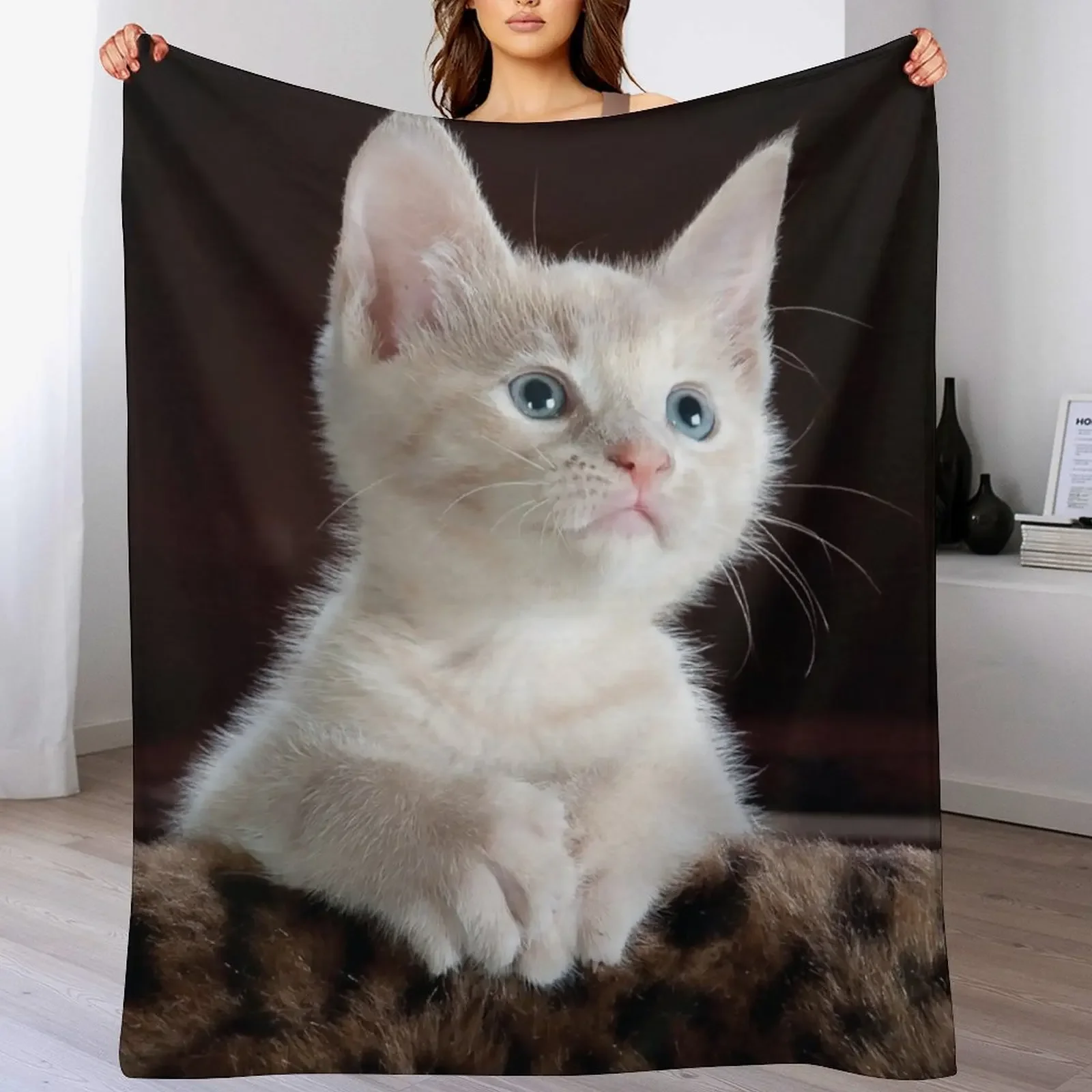 

Cute Cat Throw Blanket Hairy Stuffeds decorative manga Blankets