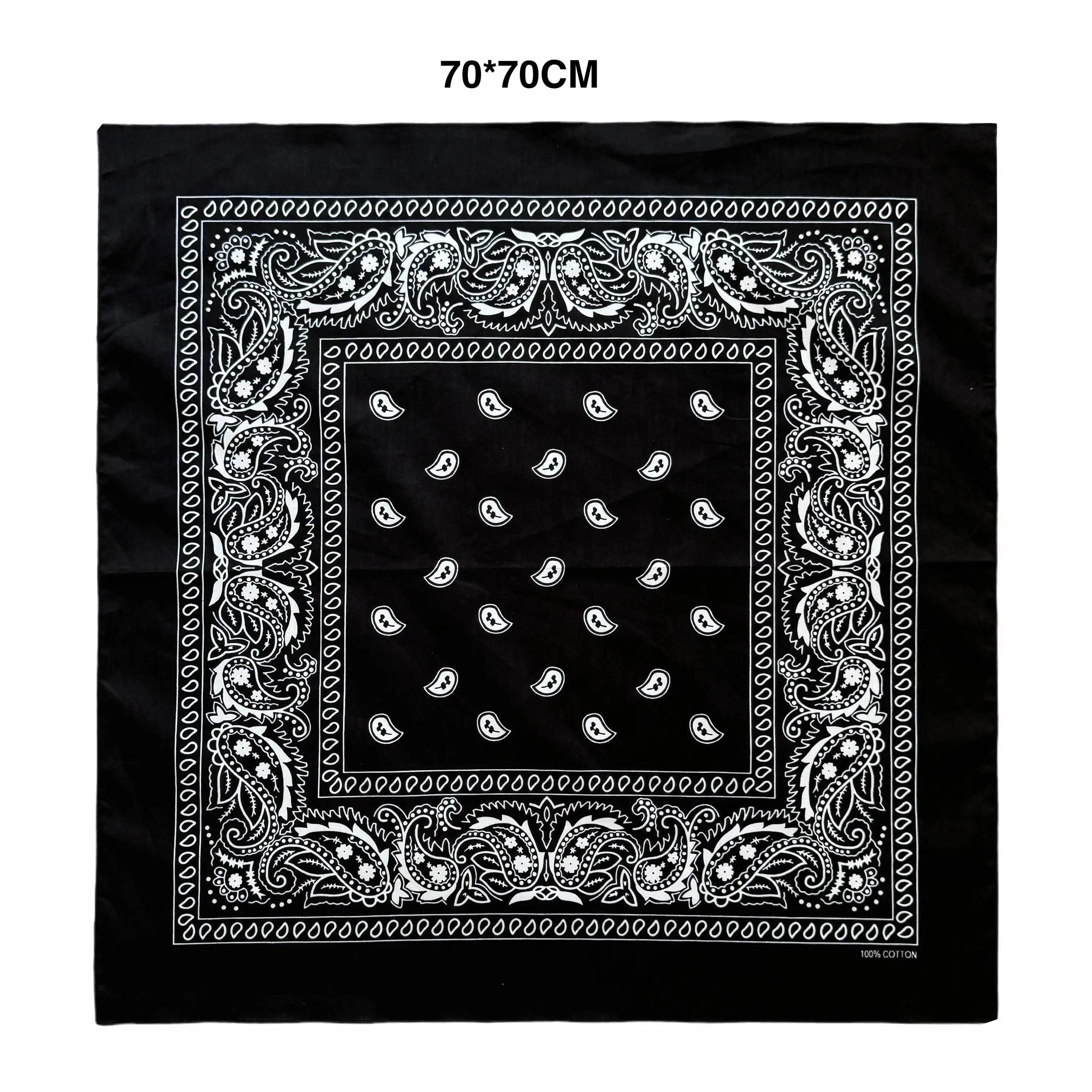 68*68cm 100% algodão preto vermelho hip-hop paisley bandanas