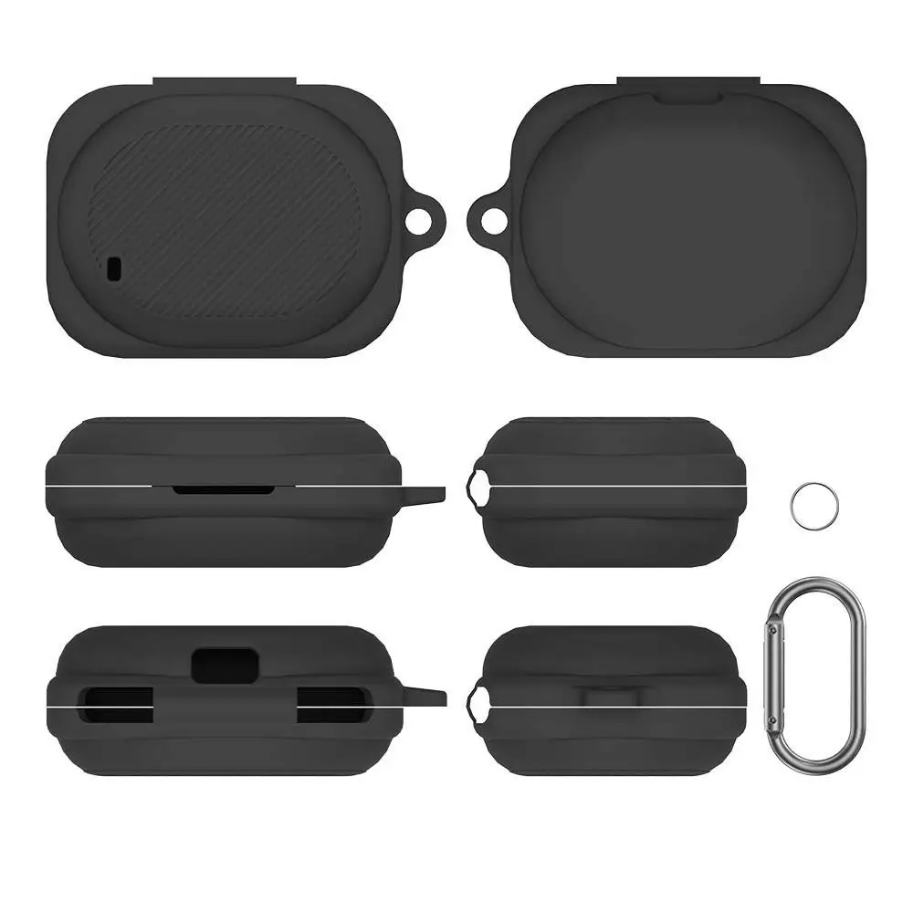 with Carabiner Clip Silicone Protective Cover Shockproof Scratch Resistant Soft Case Silicone Dustproof for Nothing Ear (3a)
