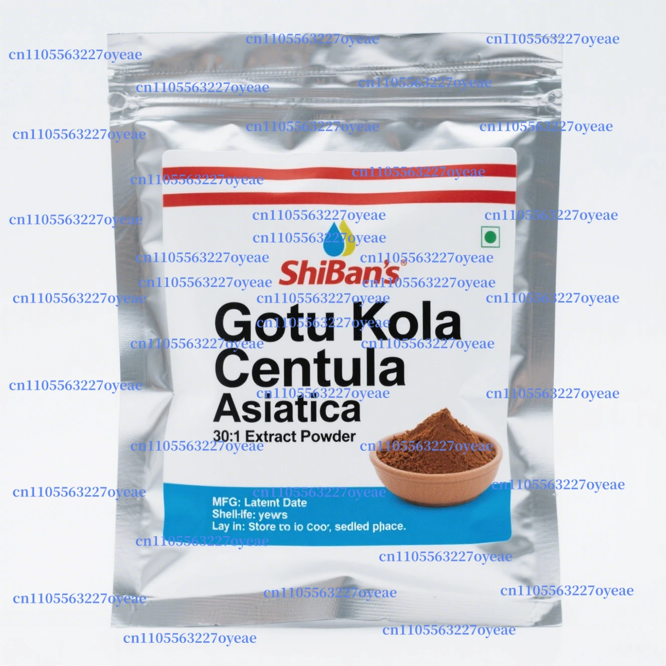 Extracto de Gotu Kola personalizado global en polvo 30:1, bolsas de plástico de cubierta, extracto de Centella Asiatica para distribuidores globales