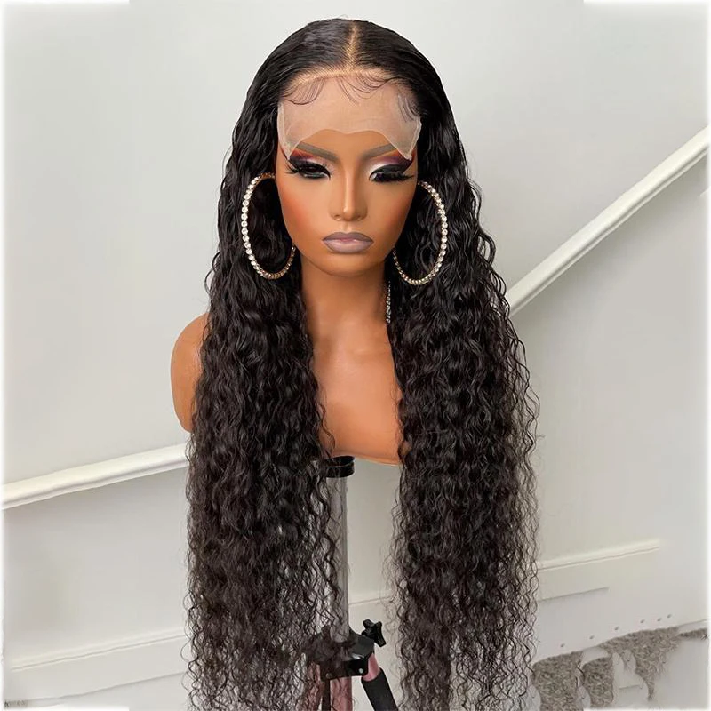 Soft 180 Density 26 inch Black Kinky Curly Preplucked Long Lace Front Wig For Women Natural Hairline With Baby Hair Glueless