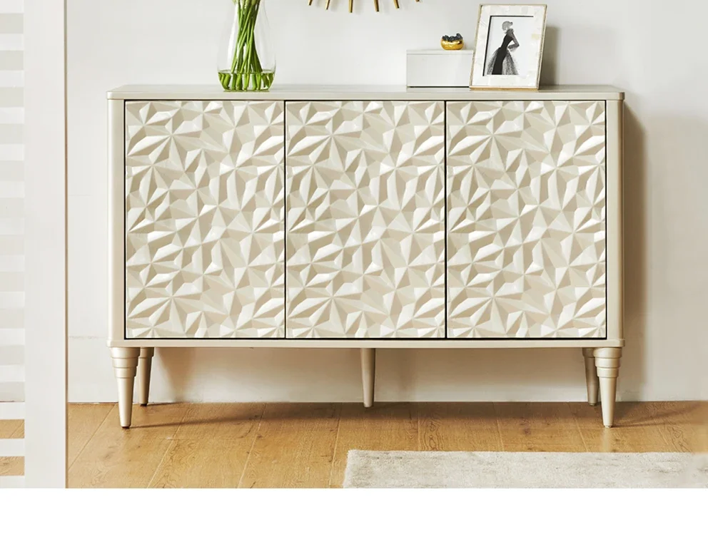 

yj7 Modern simple dining side cabinet light luxury living room entrance solid wood bedroom storage cabinet