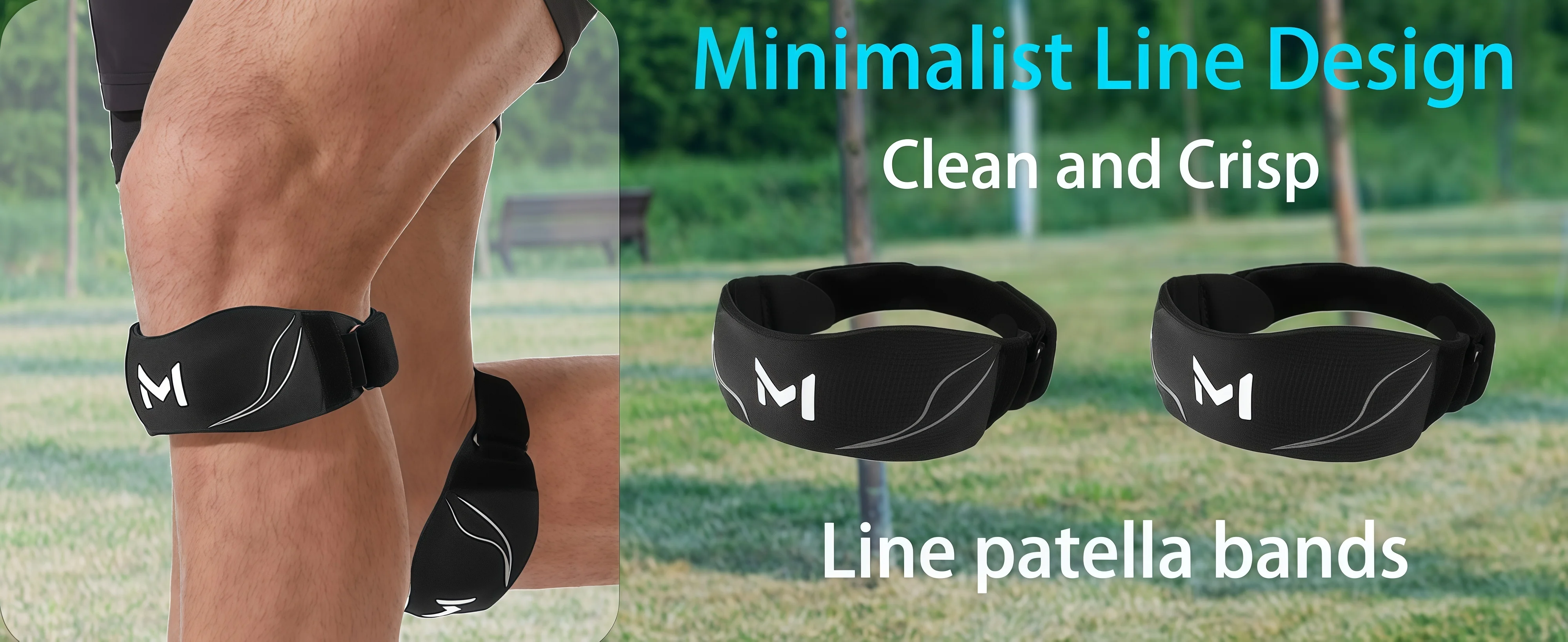 1/2 Stück Kniebandage mit Gelpolstern, verstellbarer Patellasehnen-Stützgurt für Männer und Frauen, zum Laufen, Tennis, Training, Basketball, Wandern – Detail 1