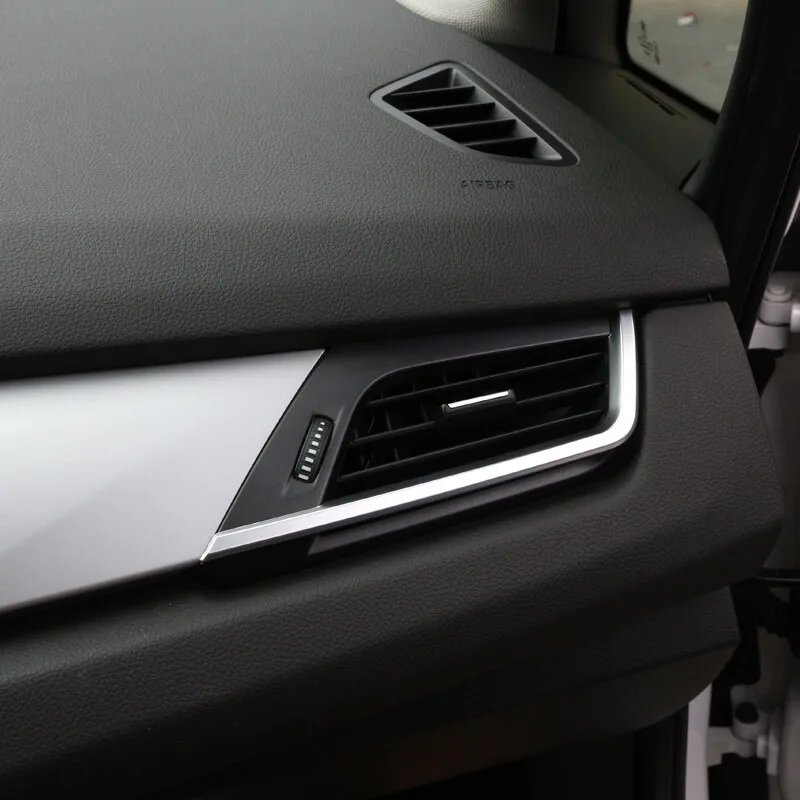 For BMW 2 Series Active Tourer F45 F46 2015-2017 ABS Silver Car Air Conditioner Side Air Vent Frame Trim Sticker Car Accessories