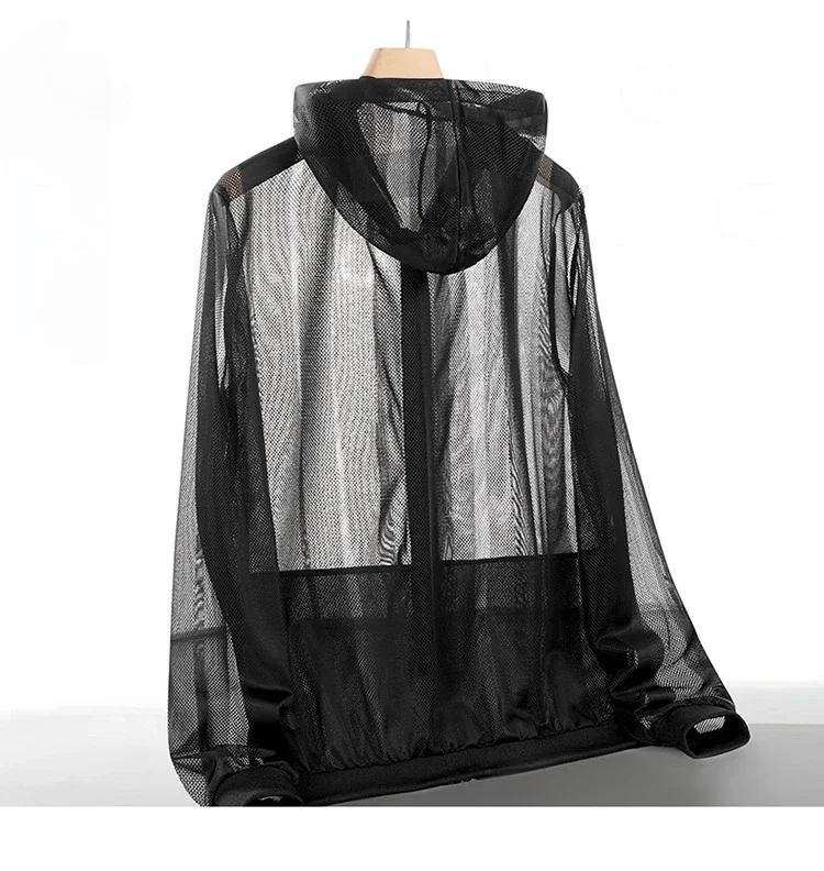 Herren Ultraleichte Sportbekleidung mit Kapuze, atmungsaktive Freizeitjacken für Herren, Sommer UPF 50+ UV-Sonnenschutz Hautjacken – Detail 6