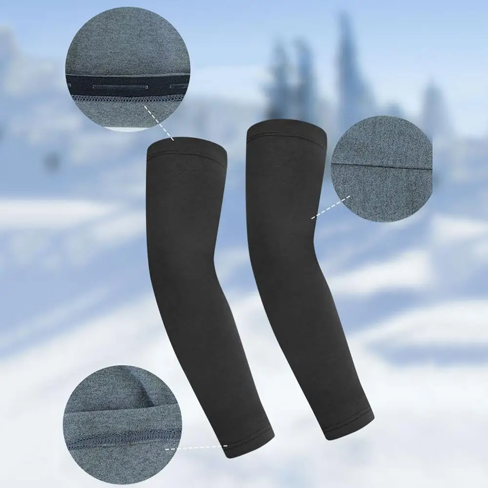 حجم كبير الشتاء أغطية للذراع سميكة الدافئة أكمام أذرع تبريد في الهواء الطلق القيادة الطويلة ركوب الدراجات الرياضة وهمية كم الكوع الحرس الذراع حامي
