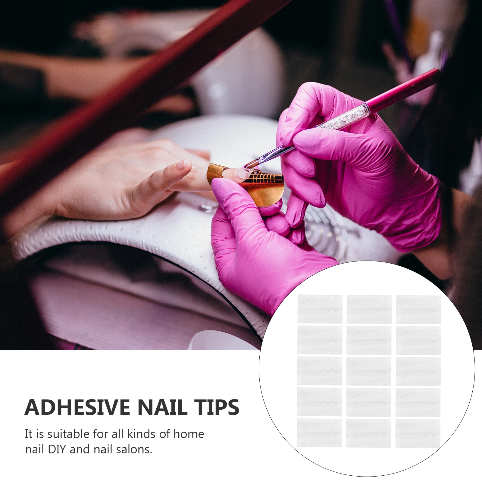 

Art Fake Nails Double-Side Glue Transparent Sweatproof Waterproof Premium Artificial Glue Pink Manicure