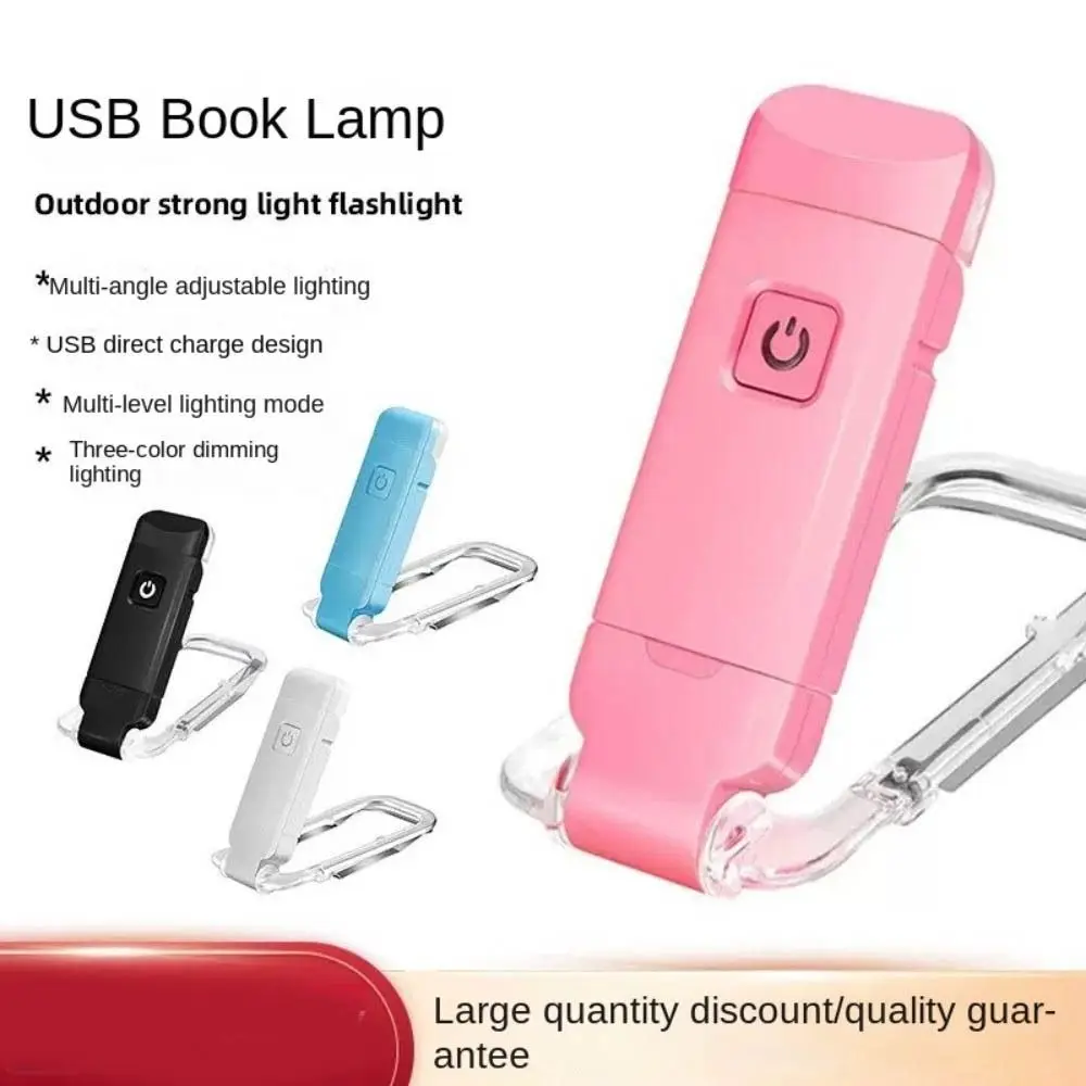 

Portable LED Clip on Book Light Rechargeable Adjustable Reading Light 3 Color Light Dimmable Clip Desk Light Read Light