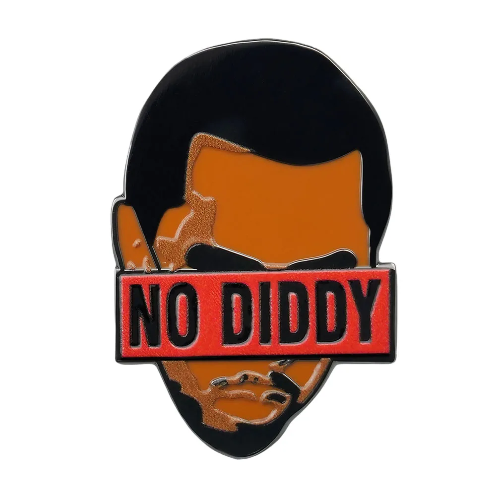 No Diddy Emaille-Pin Rap Hip-Hop Rapper Abzeichen Lustige Statement-Broschen für Rucksäcke Kleidung Schmuck Geschenk für Musikfans Accessoires – Detail 5