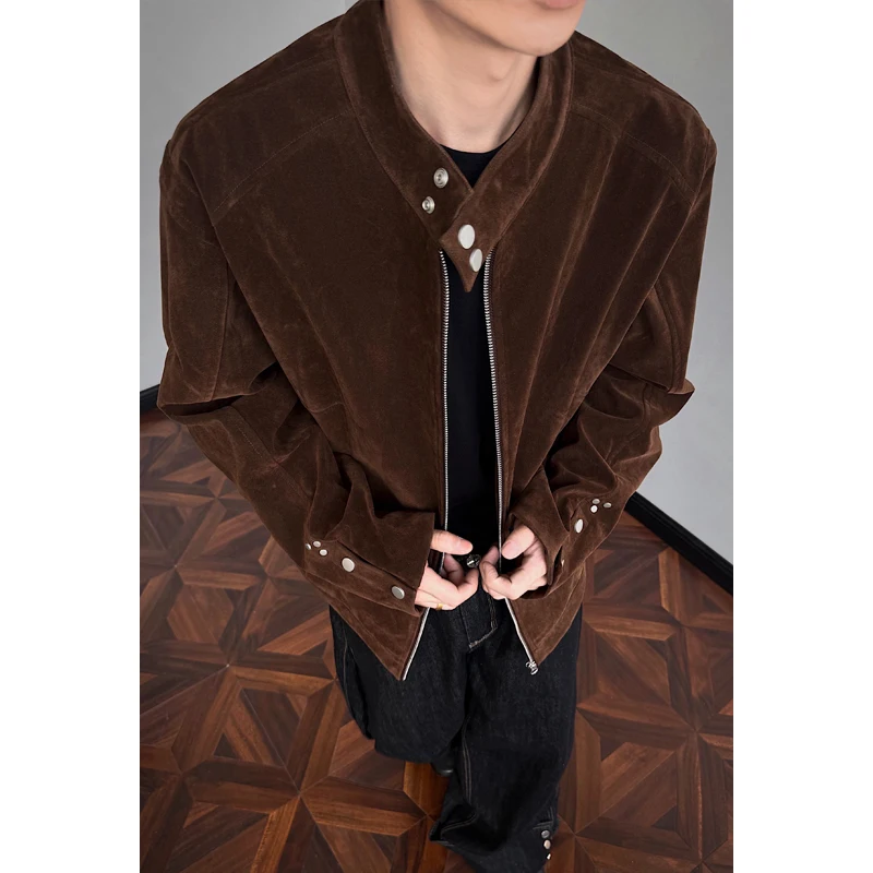 

Мужские куртки кофейного цвета в американском стиле ретро, осень 2022, мужские повседневные тонкие пальто, уличная мужская верхняя одежда, куртка, пальто 3XL