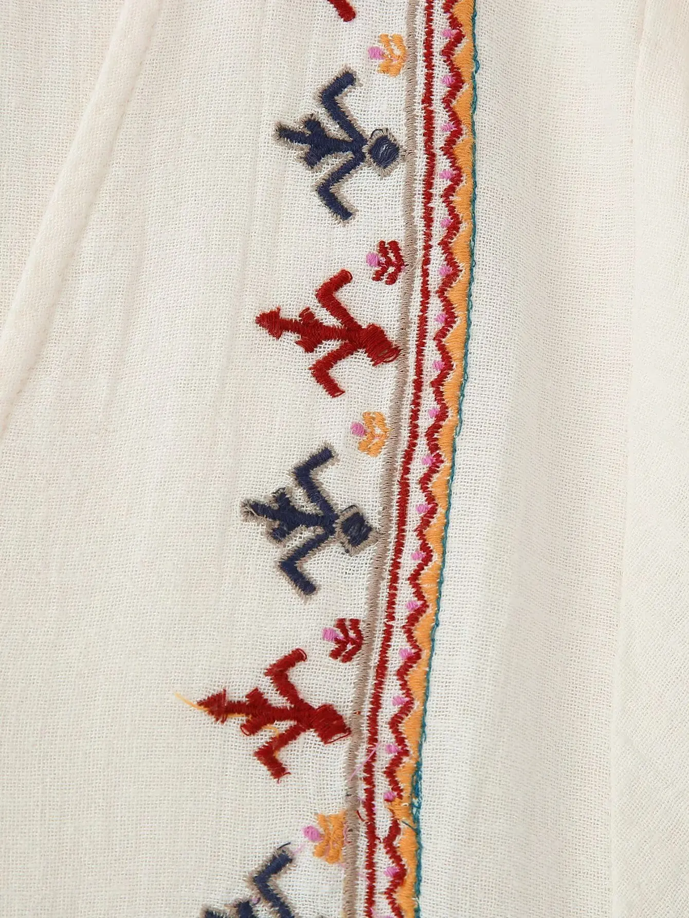 Tangada 2024 Women White Embroidery Cotton Linen Dress V Neck Lantern Long Sleeve Ladies Mini Dress CE075