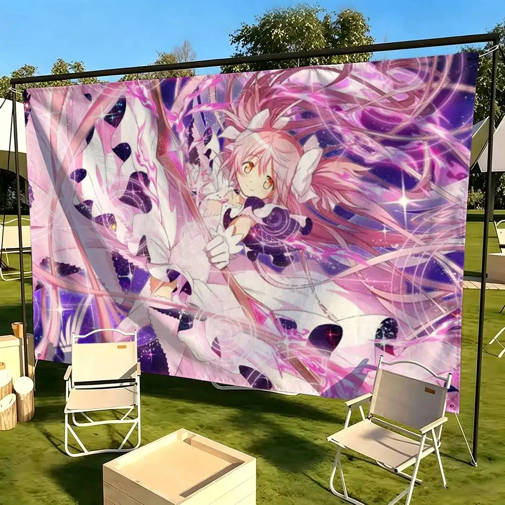 P-Puella Magi K-Kaname Madoka  Flags Wall Hanging Tapestry Outdoor Garage Room Decorative flag Background Blanket