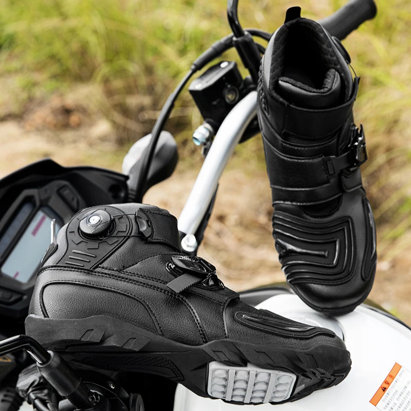 Anti-slip Motocross Shoes Shock Absorption Off-road Boots Breathable Motorcycle Shoes Shift Anti-skid Pads Motorcycle Protection