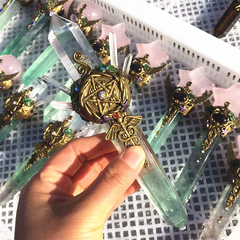 Natural Amethyst Crystal Magic Wands - alternate angle