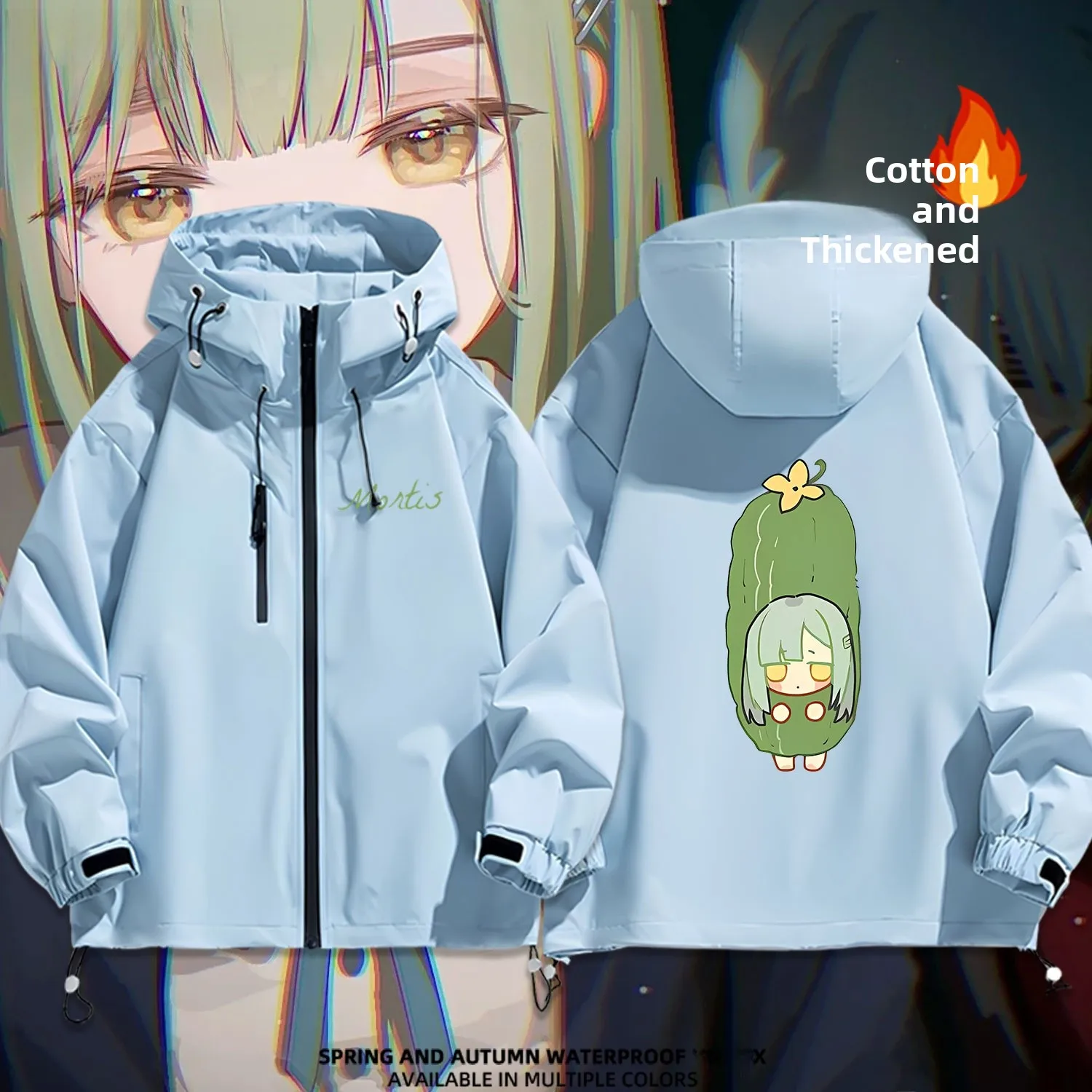 

BangDrAve Hooded Cotton Jaet Youth Casual Sle Waterproof Outdoor Wear Thiened Polyester Fiber Spring Autumn Winter
