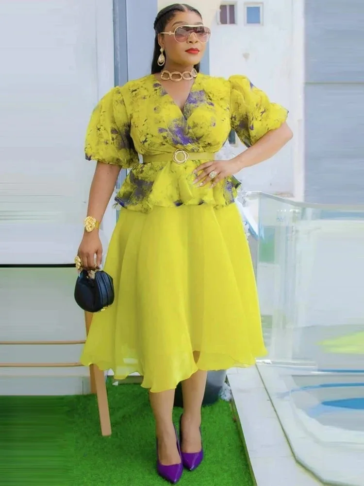 

African Dresses for Women 2025 Plus Size Evening Party Long Dress Africa Clothing Elegant Turkey Muslim Print Maxi Dress