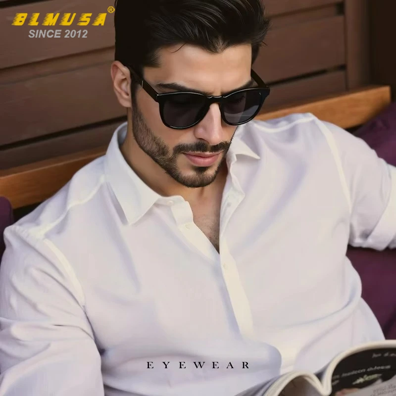 BLMUSA Round Magnetic Driving Polarized Sunglasses Men Women Fashion Myopia Glasses Prescription Optical Progressive Sun Glasses