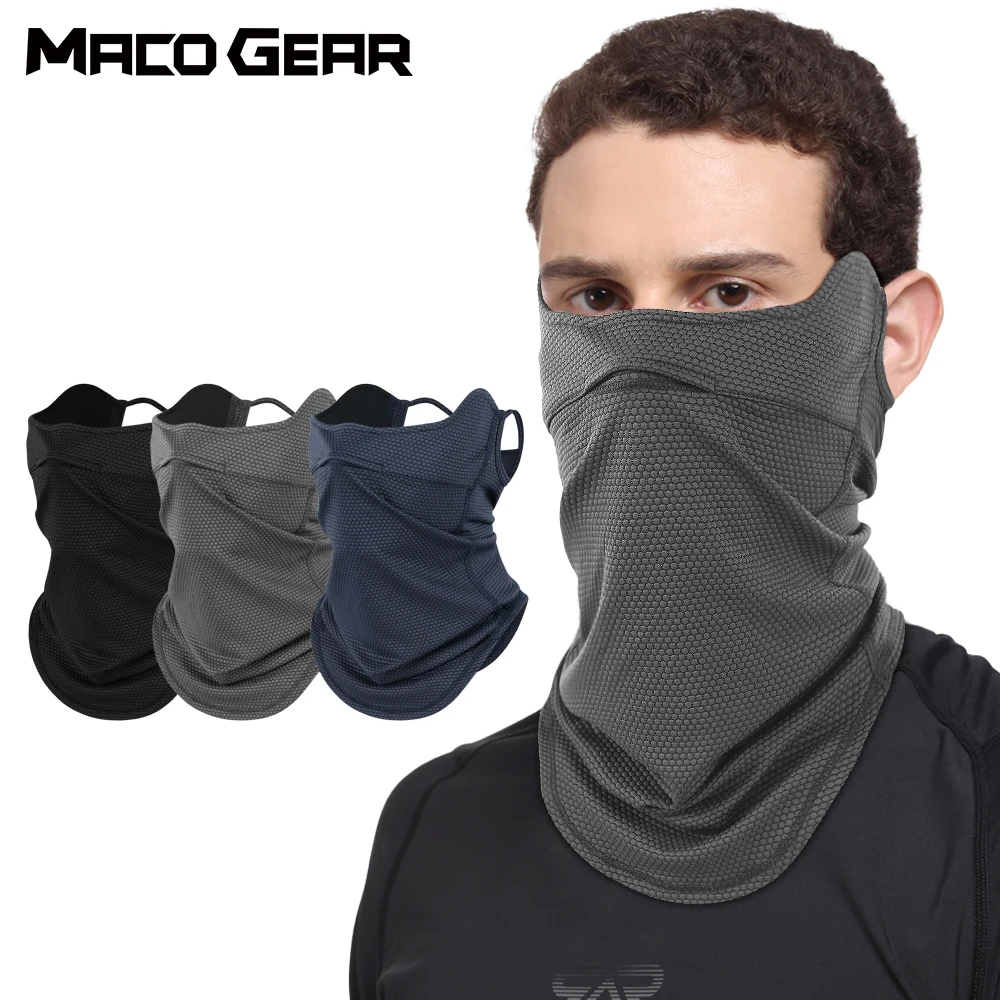 Ear Hook Neck Gaiter Face Mask Breathable Quick Dry Cycling Motorcycle Riding Mask Sun Protection Outdoor Sports Hiking Fishing