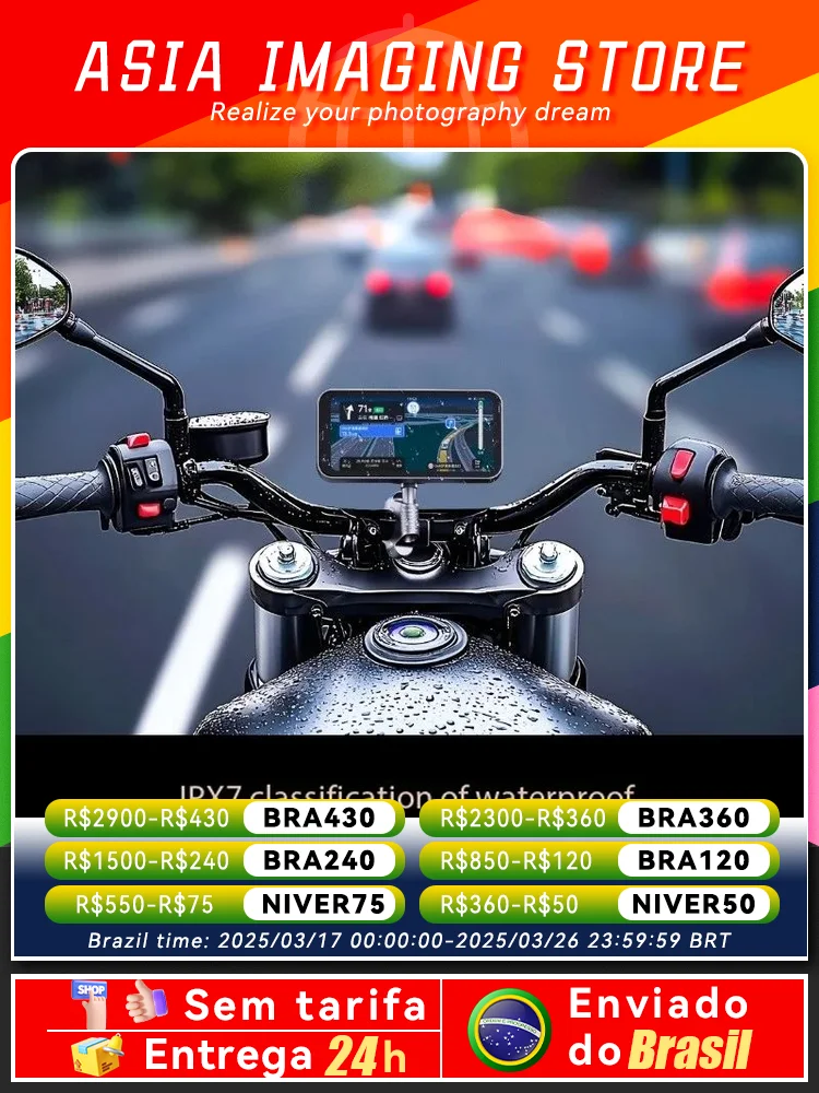 SJCAM RD10 All-in-one Creen Projection Navigation Recording Touchscreen 5G wifi support CarPlay Auto for Motorcycle Riding