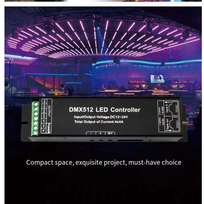 FFYY-LED DMX512 4CH デジタルディスプレイデコーダー RGBW ストリップライト DC12-24V 4A/CH DMX512 4CH 調光ドライバー用