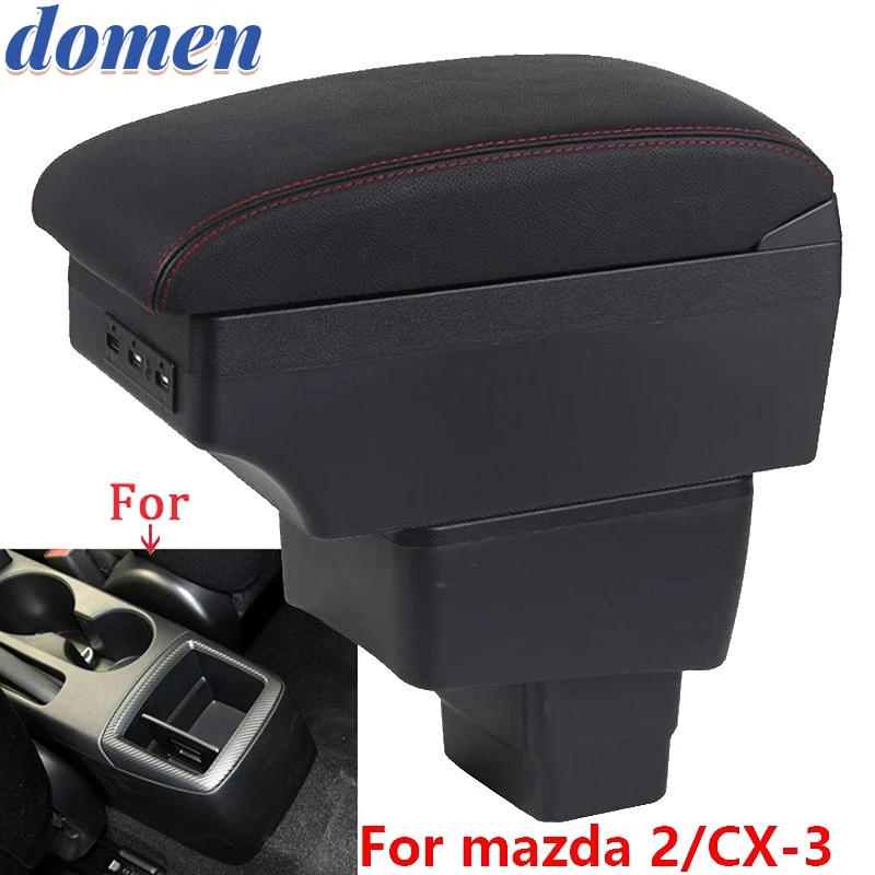 

For Mazda CX-3 Armrest Retrofit For mazda 2 skyactiv version cx3 CX-3 Car Armrest Storage box car accessories Charging USB