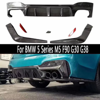 For BMW 5 Series M5 F90 G30 G38 Carbon Fiber Back lip Car Rear Bumper Diffuser Rear Splitters Spoiler Back lip 3D Style Body Kit