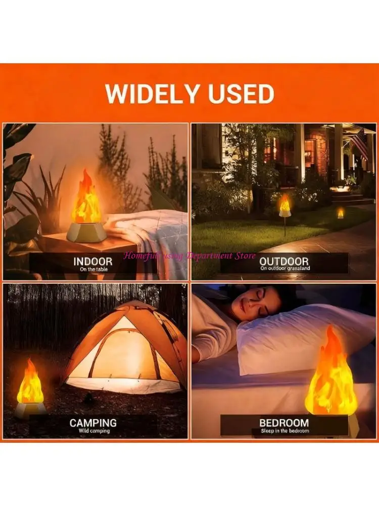 

Portable Metal Flame Effect Light Battery Operated Halloween Thanksgiving Decoration For Indoor Outdoors Use