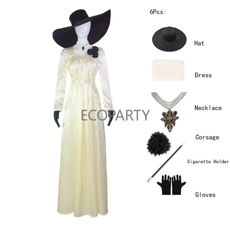 2023 New Style Autumn Resident Evil 8 Village Cosplay Dimitrescu Vampire Lady Timitrescu Coswear Halloween Costumes for Women