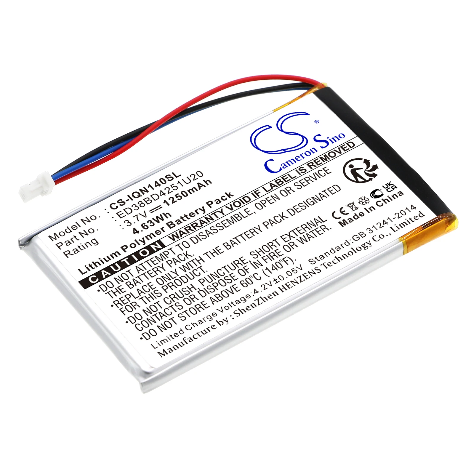 

3.7V 1250mAh GPS, Navigator Battery ED38BD4251U20 for Garmin Nuvi 1400, Nuvi 1450, Nuvi 1450T, 1490LMT, 1490T +TOOL