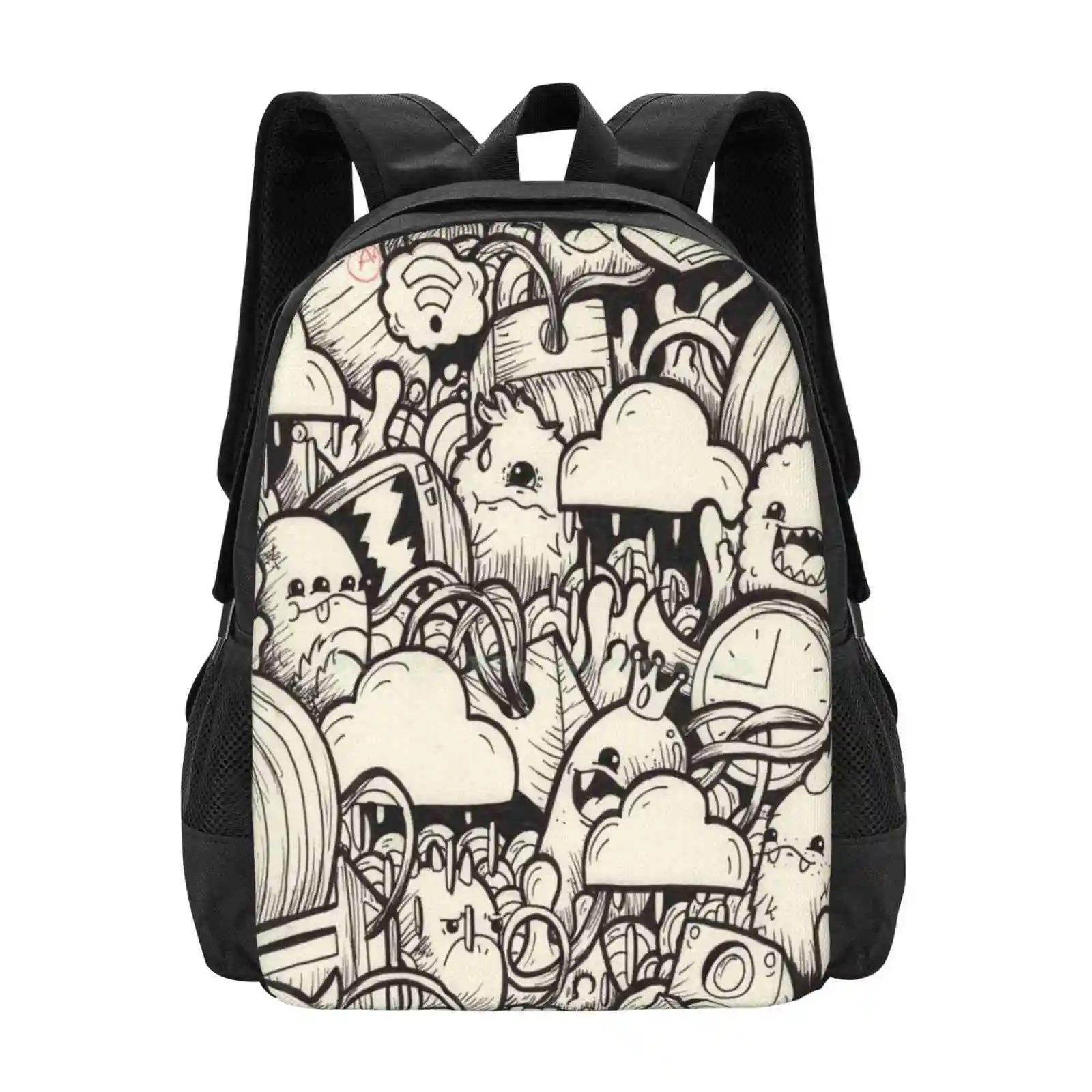 Monster Doodle Hot Sale Schoolbag Backpack Fashion Bags Monster Doodle Art Copic Markers Vexx Colour Color For Kids Shrimpy