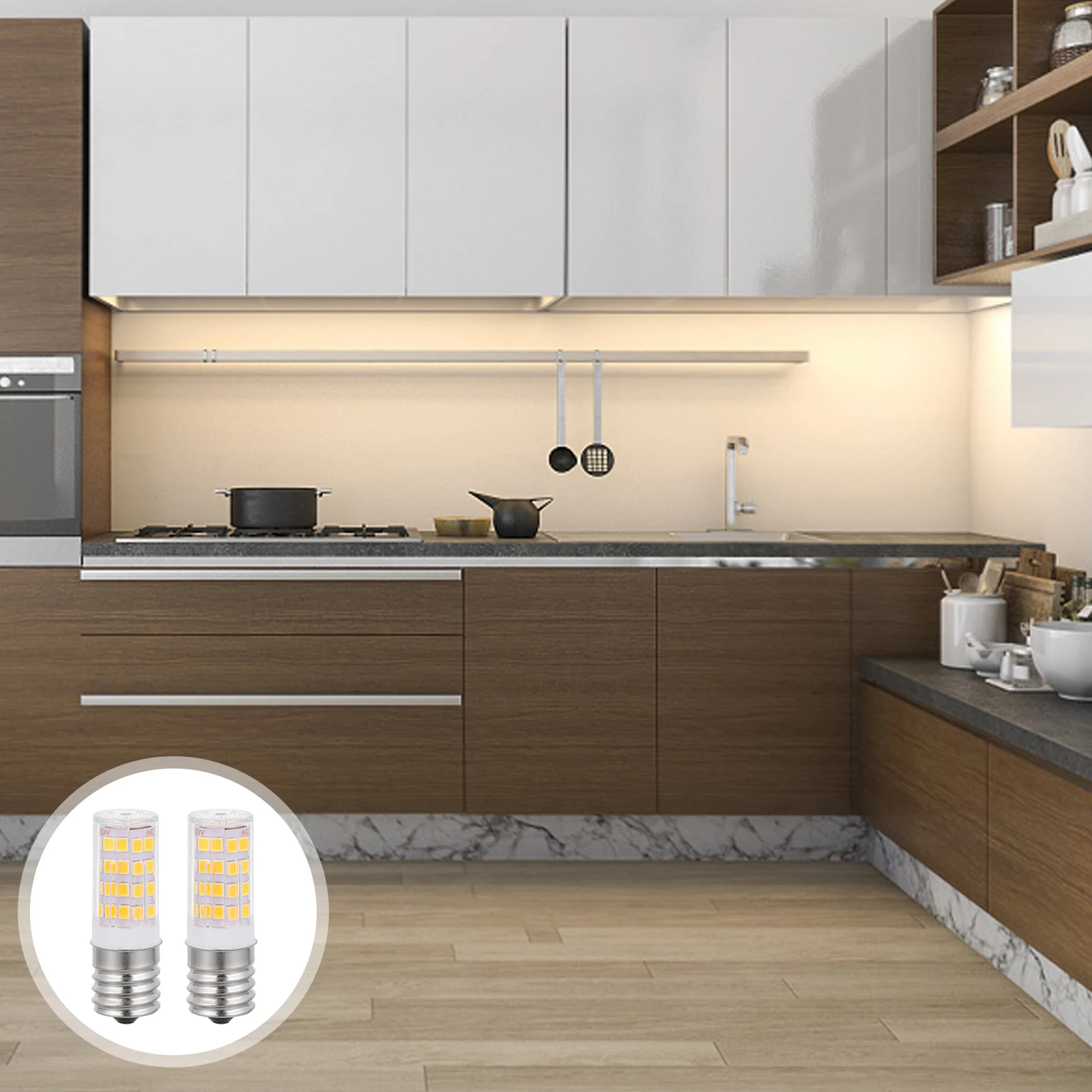 

2Pcs E17 Oven LED Bulbs 3.5W Heat Resistant Appliance Light for Microwave Oven Over Stove Replacement Appliance Light Bulb