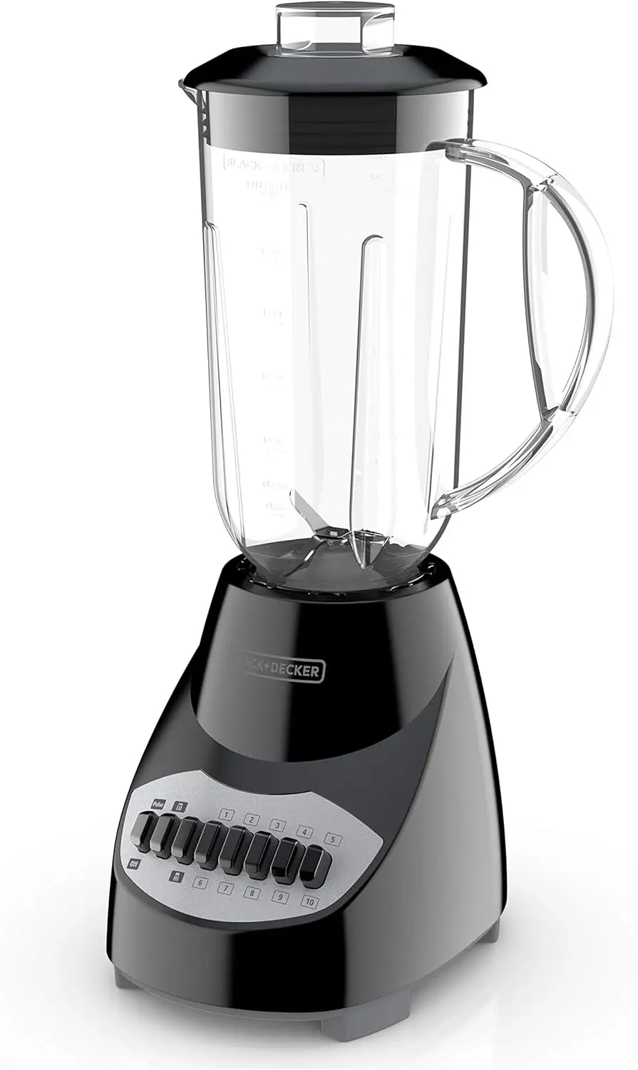 

10-Speed Blender with Stainless Steel Blades, Black - Powerful Crushing for Smoothies and More