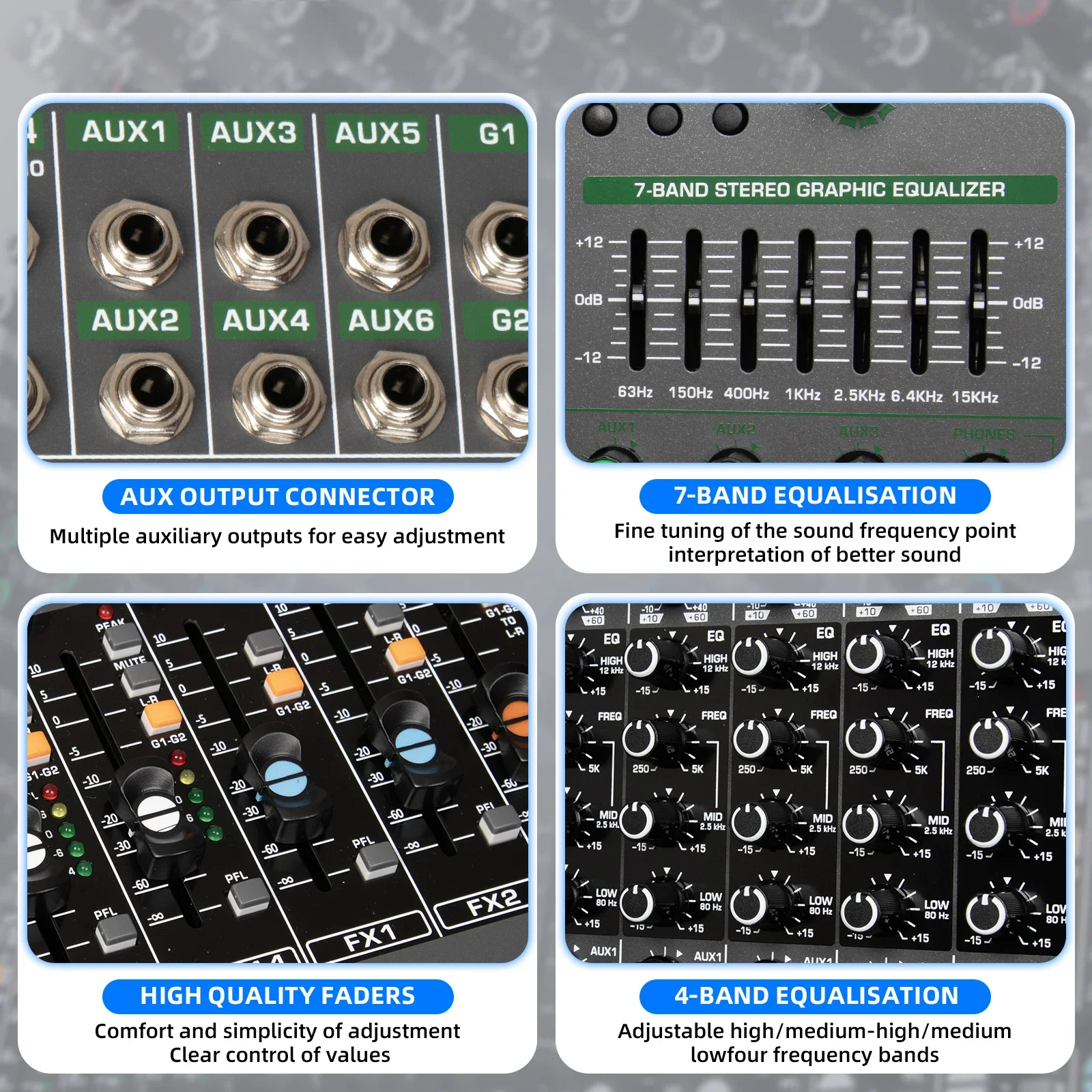 Biner Professional TG10 99-effect DSP Audio Console Mixer 10 Channel USB Interface Audio Console