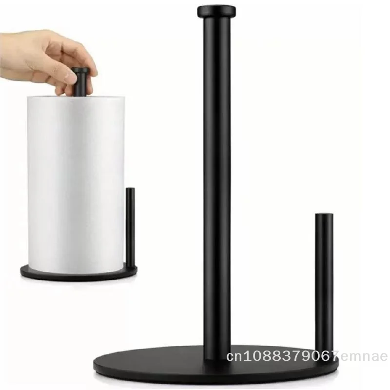 [zyas]【xxx】suporte-de-papel-toalha-de-aco-inoxidavel-com-base-pesada-organizador-robusto-design-que-economiza-espaco-para-papel-toalha