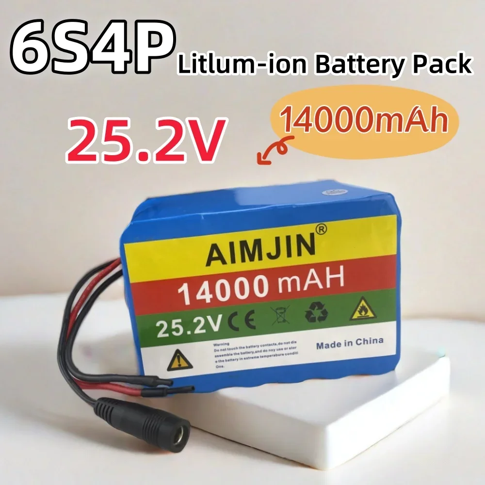 

6s4p 24V 25.2V lithium-ion battery pack with 14Ah, built-in BMS protection, used for electric bicycle engines,